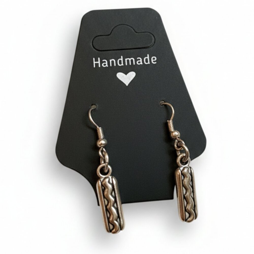 Earrings 🌭  Hot dogs Silver tone Earrings - Shepherds Crook